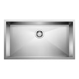 Évier de cuisine sous comptoir à cuve simple en acier inoxydable Blanco Quatrus R0, 32 po Overhead_Flat