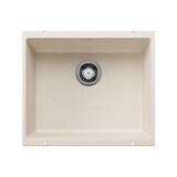 Évier de cuisine sous comptoir à cuve simple Blanco Precis SILGRANIT, 21 po, blanc doux Overhead_Flat