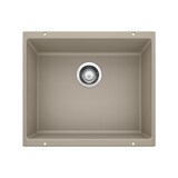 Évier de cuisine sous comptoir à cuve simple Blanco Precis SILGRANIT, 21 po, truffe Overhead_Flat