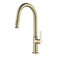 Kraus Oletto Single Handle Pull-Down Kitchen Faucet, Spot Free Antique Champagne Bronze Front_Three_Fourths_Angled_Left