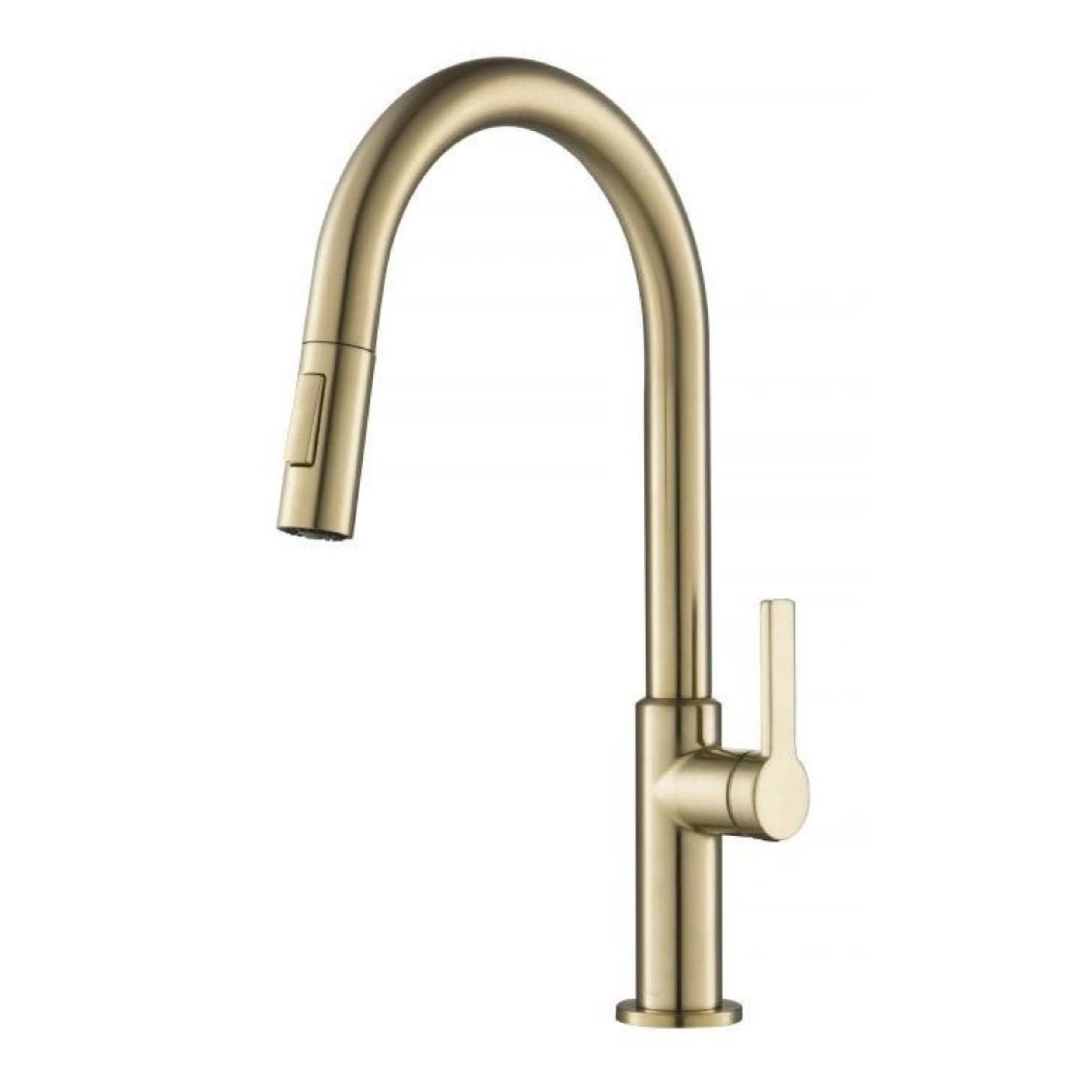 Kraus Oletto Single Handle Pull-Down Kitchen Faucet, Spot Free Antique Champagne Bronze Front_Three_Fourths_Angled_Left