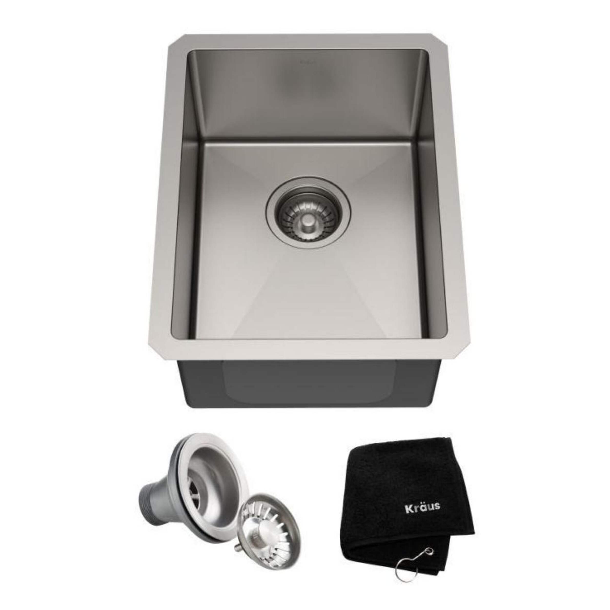 Évier de bar sous comptoir pour cuisine KRAUS Standart PRO, un bol, calibre 16, acier inoxydable, 14 po Composite_or_Mixed