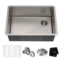 Évier de bar sous comptoir pour cuisine KRAUS Standart PRO, un bol, calibre 16, acier inoxydable, 27 po Composite_or_Mixed