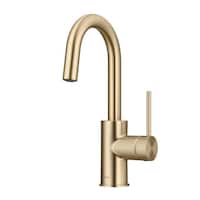 Kraus Oletto Single Handle Kitchen Bar Faucet with QuickDock Top Mount Installation Assembly, Spot Free Antique Champagne Bronze Front_Three_Fourths_Angled_Left