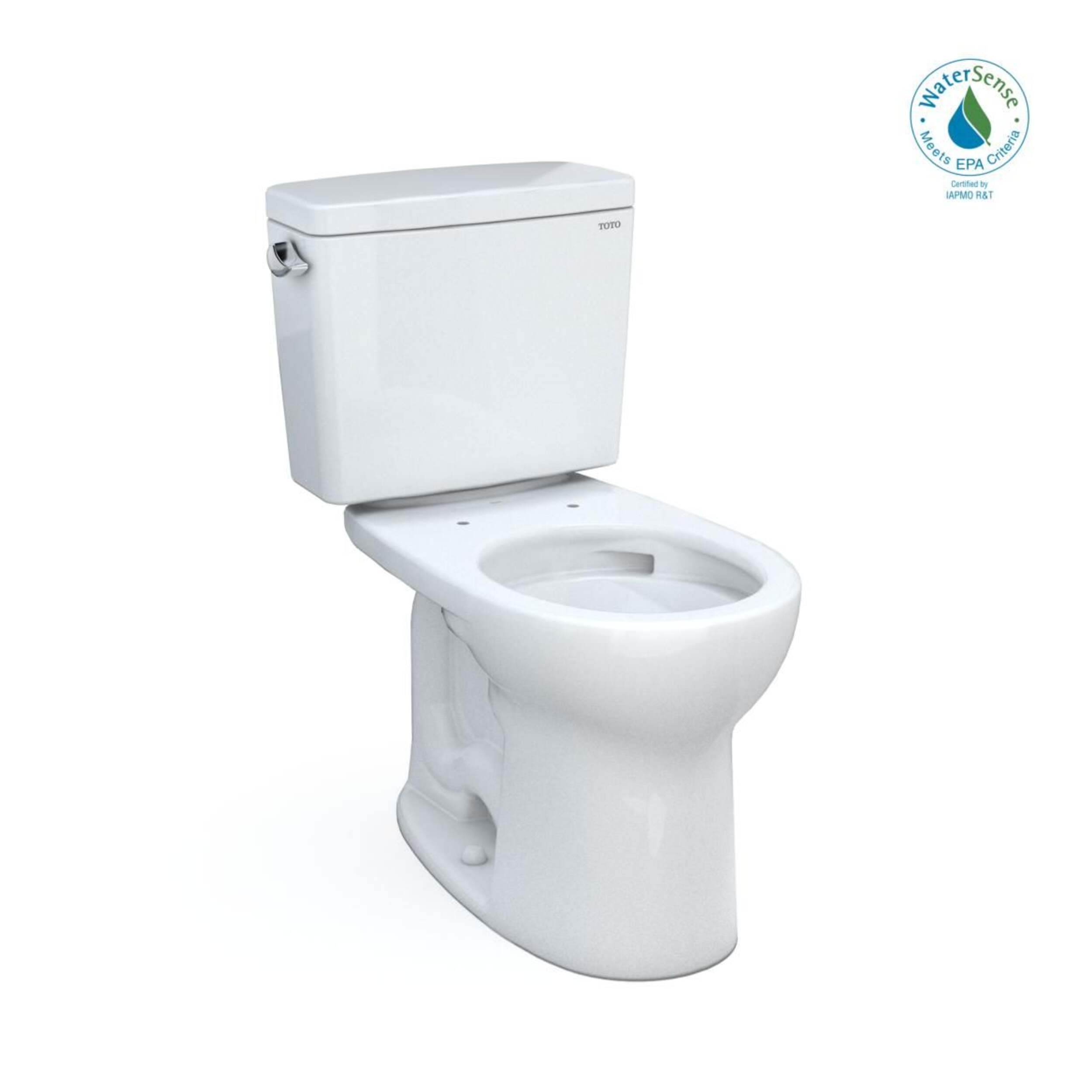 TOTO Drake Two-Piece Round 1.28 GPF Universal Height Tornado Flush Toilet with CEFIONTECT, Cotton White Front_Three_Fourths_Angled_Right