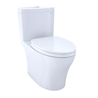 TOTO Aquia IV Two-Piece Elongated Dual Flush 1.28 & 0.9 GPF Toilet with CEFIONTECT, Cotton White