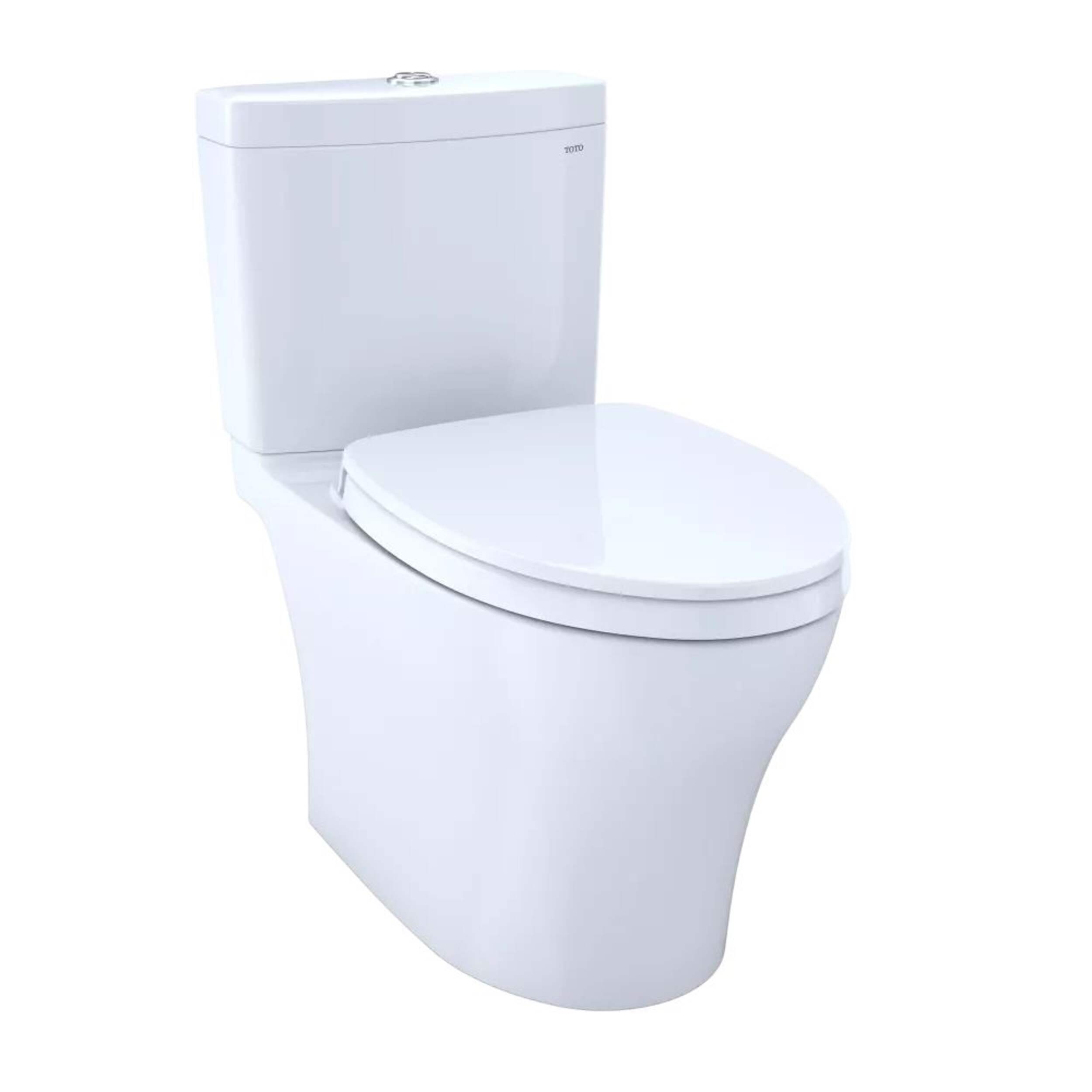 Toilette allongée TOTO Aquia IV à double chasse double, 1,28 et 0,9 gal/c avec CEFIONTECT, blanc coton Front_Angled_Right