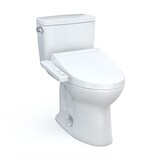 TOTO Drake WASHLET+ Two-Piece Elongated 1.6 GPF Universal Height Tornado Flush Toilet with C2 Bidet Seat Front_Three_Fourths_Angled_Right