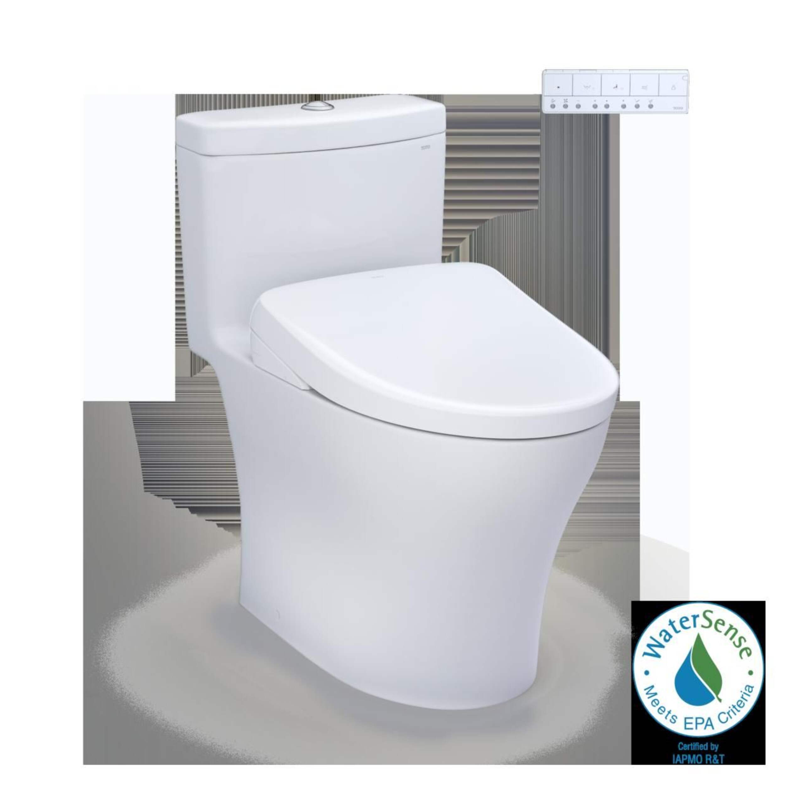TOTO WASHLET+ Aquia IV One-Piece Dual Flush 1.28 & 0.9 GPF Toilet with S7 Electric Bidet Seat Composite_or_Mixed