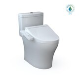 TOTO® WASHLET®+ Aquia® IV One-Piece Elongated Dual Flush 1.28 & 0.9 GPF Toilet with WASHLET C2 Bidet Seat Front_Three_Fourths_Angled_Right