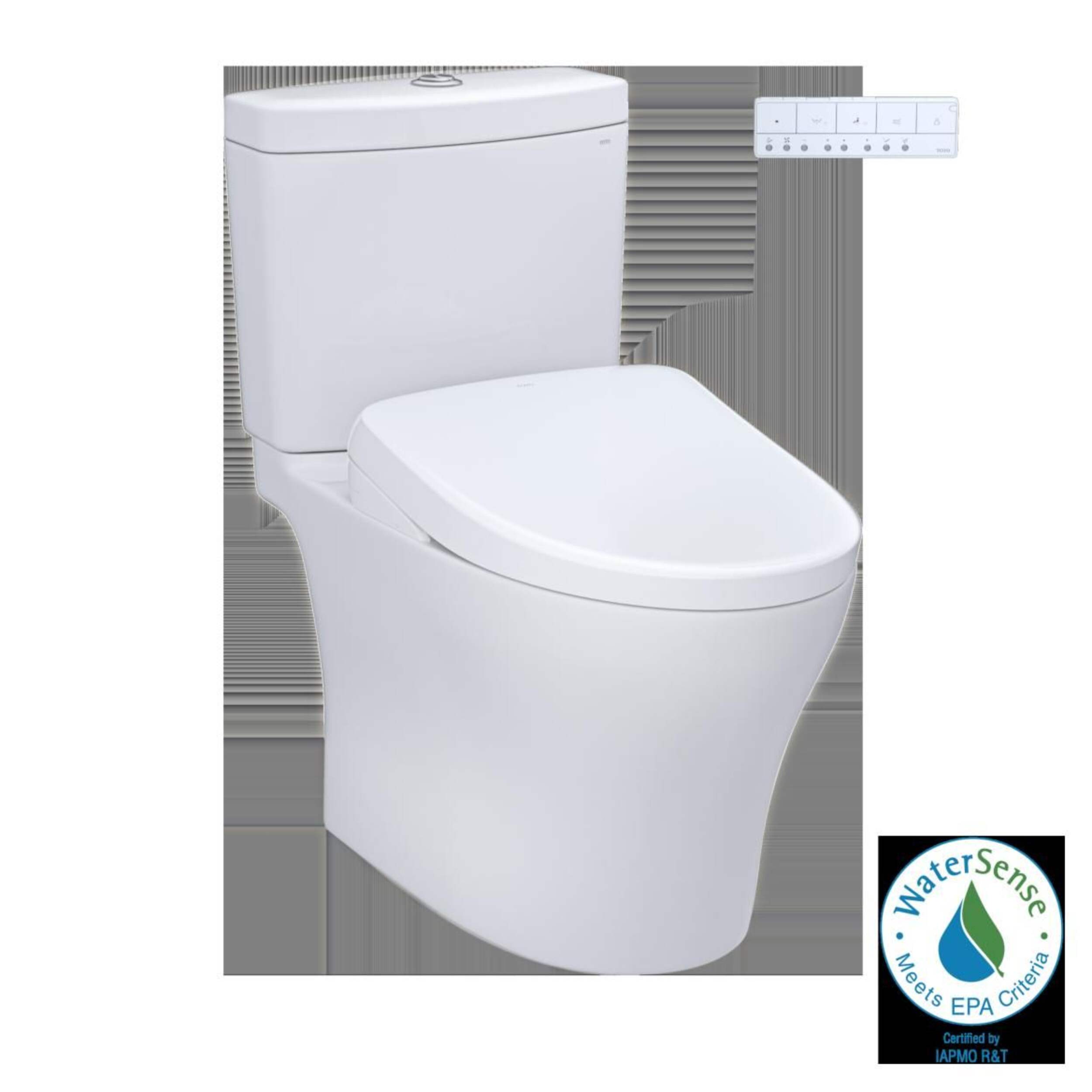 TOTO® WASHLET®+ Aquia IV Two-Piece Dual Flush 1.28 & 0.9 GPF Toilet with Auto Flush S7A Bidet Seat Composite_or_Mixed