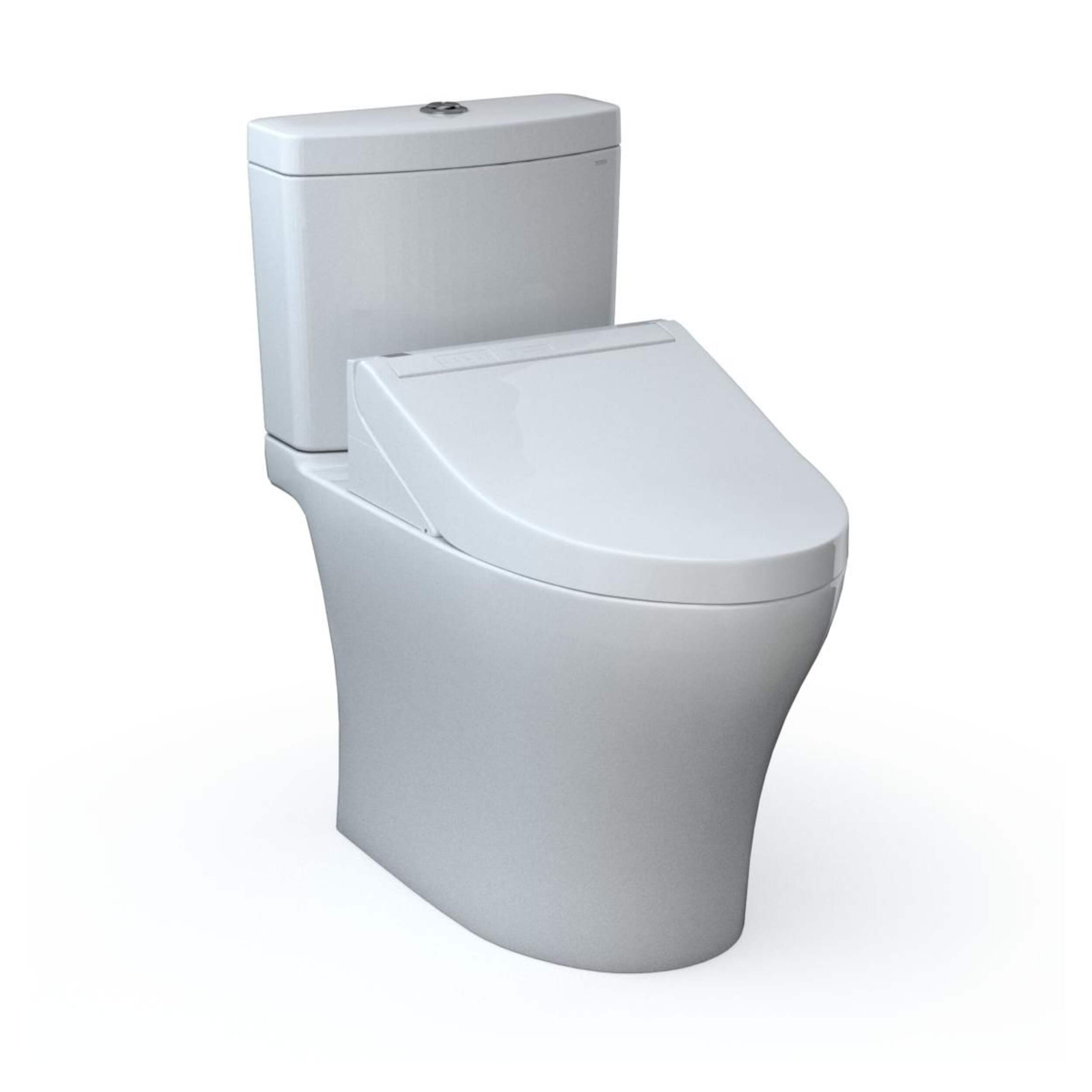 TOTO® WASHLET®+ Aquia® IV Two-Piece Universal Height Dual Flush 1.28 & 0.9 GPF Toilet with WASHLET C5 Bidet Seat Front_Three_Fourths_Angled_Right