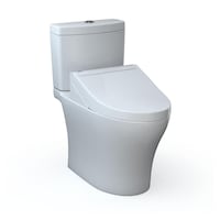 Toilette allongée TOTO WASHLET Aquia IV allongée à chasse double, 1,28 et 0,9 gal/c, siège bidet WASHLET C5 Front_Angled_Right