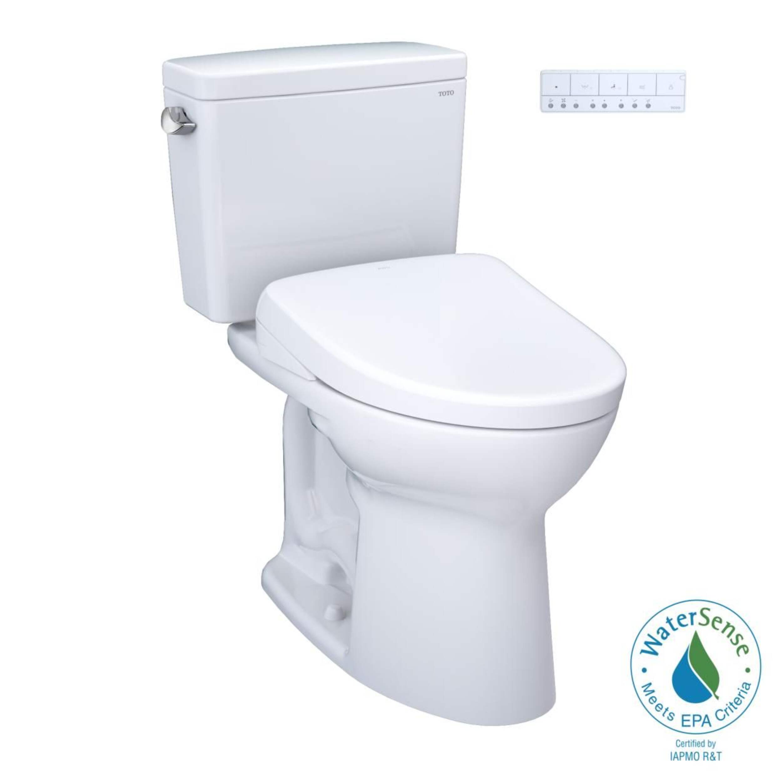 TOTO® Drake® WASHLET®+ Two-Piece 1.28 GPF Tornado Flush® Toilet with Auto Flush S7 Bidet Seat Composite_or_Mixed