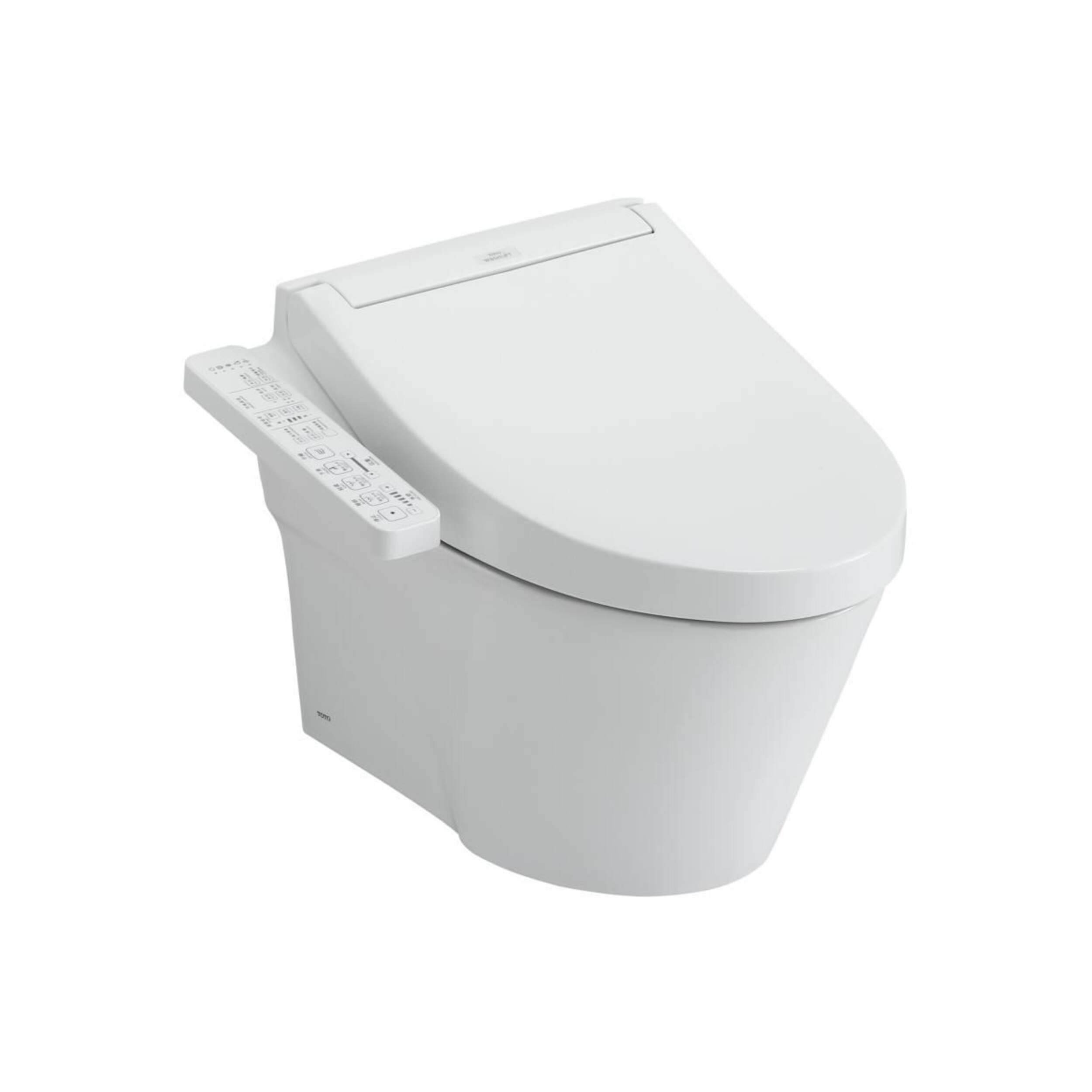 TOTO® WASHLET®+ AP Wall-Hung Toilet and WASHLET C2 and DuoFit® In-Wall 0.9 & 1.28 GPF Dual-Flush Tank System Front_Three_Fourths_Angled_Right