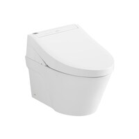 TOTO® WASHLET®+ AP Wall-Hung Toilet and WASHLET C5 and DuoFit® In-Wall 0.9 & 1.28 GPF Dual-Flush Tank System Front_Angled_Right