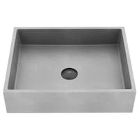 VIGO Coca Gothic ConcretoStone™ Rectangular Vessel Bathroom Sink/Basin with Deep Bowl, Grey Overhead_Plunge