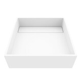VIGO Montauk MatteStone™ Rectangular Vessel Bathroom Sink/Basin with Deep Bowl, 15-in, White Front_Elevated