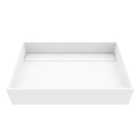 VIGO Montauk MatteStone™ Rectangular Vessel Bathroom Sink/Basin with Deep Bowl, 23-in, White Front_Elevated