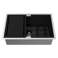 Évier de cuisine à montage sous plan VIGO Mercer, acier inoxydable, 30 po Overhead_Plunge