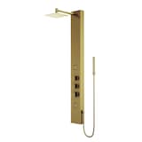 VIGO Rector Square Shower Panel, Gold, 8-in Front_Angled_Left