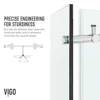 VIGO Elan E-Class Shower Enclosure with L Base, 36-in x 48-in