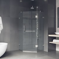 Cabine de douche VIGO Piedmont, 36 x 36 po Front_Angled_Left