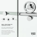 VIGO Elan Cass Aero Clear Shower Door, 48-in x 76-in CloseUp