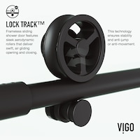 VIGO Elan Cass Aero Clear Shower Door, 60-in x 76-in CloseUp