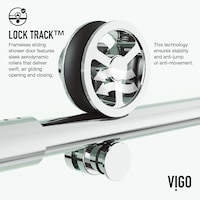 VIGO Elan Cass Aero Clear Shower Door, 68-in x 76-in CloseUp