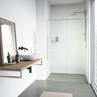 Porte de douche VIGO Elan E-Class, verre transparent, 60 x 76 po Front_Flat