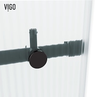 VIGO Elan E-Class Fluted Shower Door, Right, 60-in x 76-in CloseUp