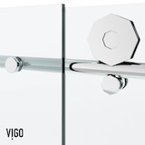 Porte de douche VIGO Elan Hart, verre transparent, 60 x 76 po CloseUp