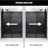 VIGO Elan Black Shower Door, 60-in x 74-in Composite_or_Mixed