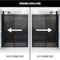 VIGO Elan Black Shower Door, 60-in x 74-in Composite_or_Mixed
