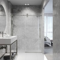 Porte de douche sans cadre VIGO Elan, 60 x 74 po Front_Flat