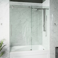 Porte de baignoire VIGO Elan Cass Aero, verre transparent, 60 x 60 po Front_Angled_Right