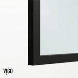 VIGO Mosaic Bathtub Screen Matte Black with Clear Grid Glass CloseUp
