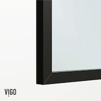 VIGO Mosaic Bathtub Screen Matte Black with Clear Grid Glass CloseUp
