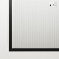 VIGO Mosaic Bathtub Screen Matte Black with Fluted Grid Glass