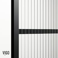 VIGO Ventana Bathtub Screen Matte Black with Fluted Grid Glass CloseUp