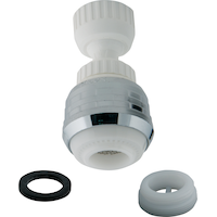 Brise-jet aérateur pivotant double PlumbShop, 360 degrés, blanc