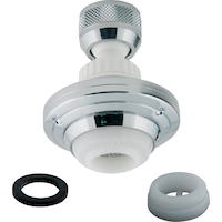 Brise-jet aérateur pivotant double PlumbShop, de luxe, chromé/blanc