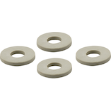 Rondelles de charnière de siège de toilette inclinable PlumbShop, blanc, paq. 4 Front_Elevated