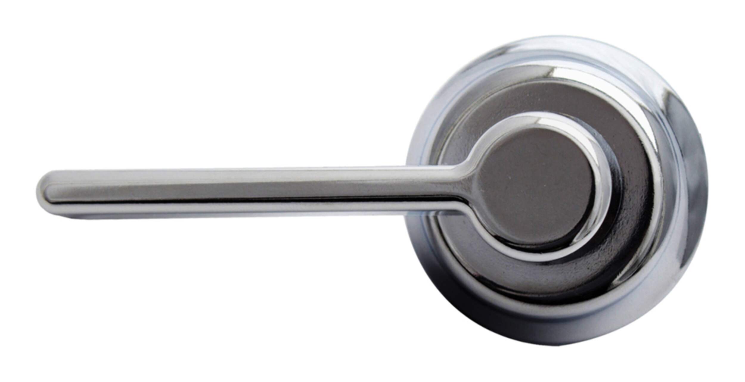 Poignée et levier de toilettes universels Korky StrongARM en métal, chrome Front_Flat