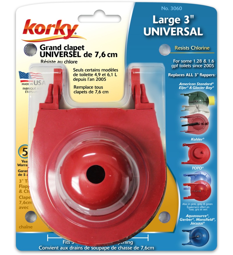Korky Universal Toilet Flapper, 3in Canadian Tire