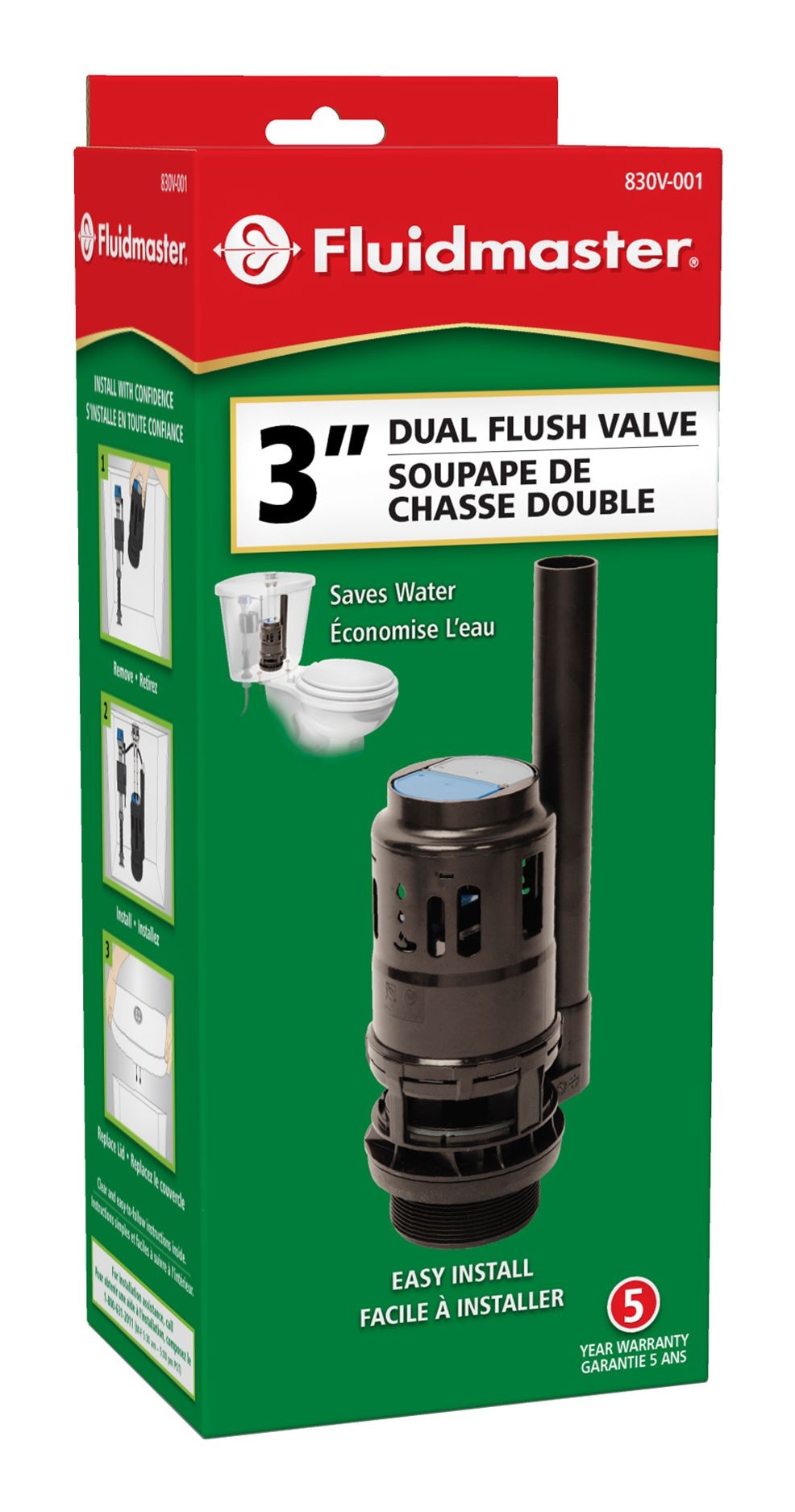 Fluildmaster Dual Toilet Replacement Flush Valve Canadian Tire