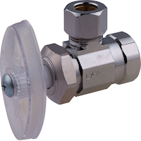 PlumbShop Chrome Plated Angle Valve, 3/8-in F.I.P Front_Angled_Left