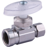BrassCraft Chrome Plated Straight Valve, 3/8-in F.I.P Front_Angled_Left