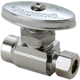 BrassCraft Chrome Plated Brass Straight Valve, 1/2-in Nom. Sweat x 3/8-in OD Comp. Side_Right